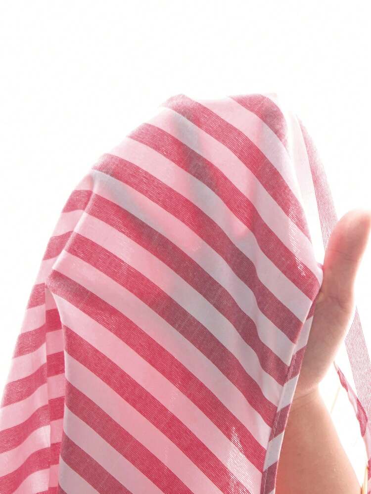 Plus Size Women Striped Round Neck Tank Top And Shorts Casual 2 Pieces Set