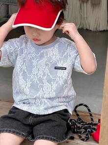 DAZY Infant Boys' 2 In 1 Patchwork Short Sleeve Top, Spring/Summer Toddler - Grey - View 1
