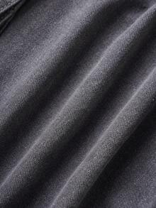 Manfinity Joysei Quần short denim nam màu xám, nhiều túi, cạp chun, kiểu dáng đường phố. - Màu xám đen - Xem 6