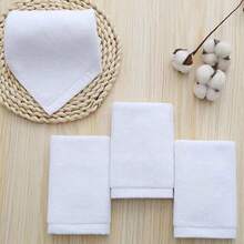 Khăn bông vuông nhỏ 25x25 cm, thấm hút tốt, màu trắng (nhẹ), dùng trong khách sạn, nhà bếp, khăn lau tay, khăn đa năng dùng trong gia đình (Gói 5 hoặc 10 chiếc) - trắng - Xem 3