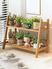 1 PC Large Double Layer Rattan Desktop Bookshelf Cup Holder Creative Simple Kitchen Water Tea Cup Storage Shelf Multifunctional Desk Organizer Shelf Coffee Snack Storage Display Stand Home Office Organization Rustic Natural Rattan Shelf Home Decor Storage Rack - Multicolor - View 6