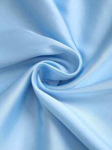 Sweetra 女士缎面荷叶边半身裙，夏季 - 藍色 - 查看 4