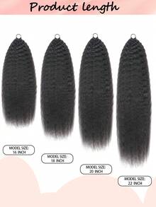 Boho Braids 100%真人发丝，自然黑色，羽毛线钩编发辫，沙龙级丝滑无缝隐形，适合发量较少的女性，微环钩编真人发接发 - Natural Black - 查看 4