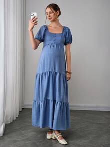 Momance Váy bầu - Màu xanh lam - Xem 5