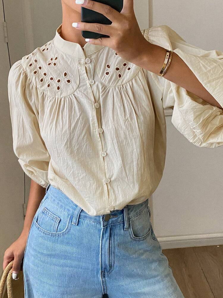 Women's Solid Color Single-Breasted Casual Versatile Daily Wear Shirt