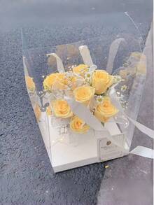 1 3 5 Pieces Clear Transparent Flower Carrier Box Bouquet Packaging Box DIY Floral Arranging Gift Box Desktop Home Decor For Birthday Wedding Valentine Mother Day Gift - Multicolor - View 2