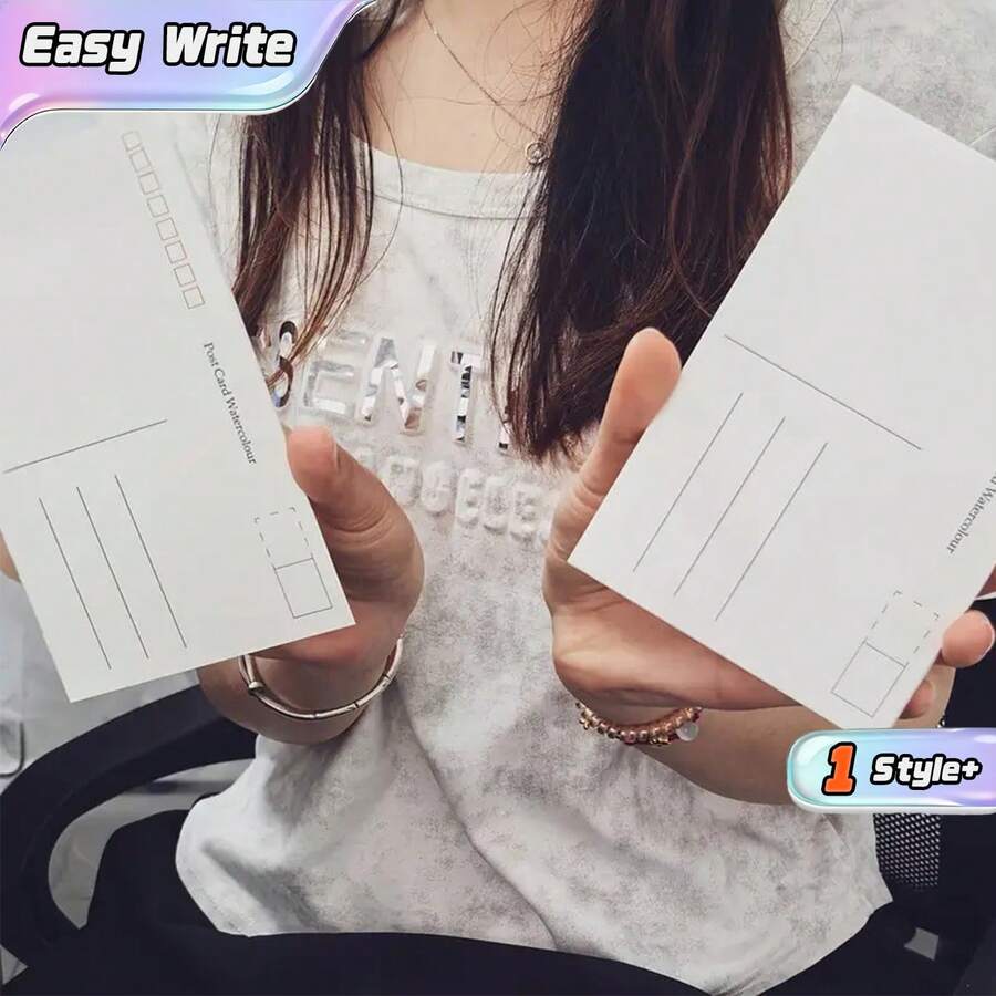 50张一包水彩纸，10.58盎司，中粗纹理，3.94英寸 x 5.83英寸（100 x 148毫米），重磅水彩纸 – 140磅/300克/平方米，冷压纹理，防晕染，湿润型表面，适用于水粉、马克笔和蜡笔。 - 白色 - 查看 1