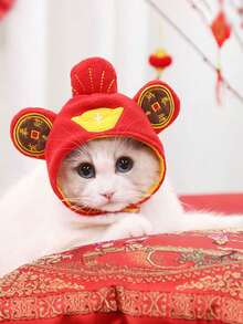 1/2 猫狗耳朵，毛茸茸的兔子帽带耳朵，可爱的复活节派对角色扮演宠物头饰配件 - 彩色 - 查看 7