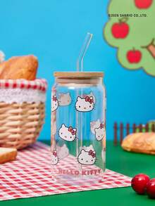 HELLO KITTY AND FRIENDS | Joivida 大容量玻璃杯，饰有可爱蝴蝶结和猫咪图案，适合盛装咖啡、牛奶、果汁等冷热饮品。 - 無色 - 查看 4