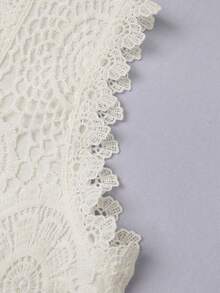 GlowEve Damen Häkel-Spitzen-Camisole, modisches, elegantes ärmelloses Blusen-Design - Aprikosenfarben - Übersicht 4