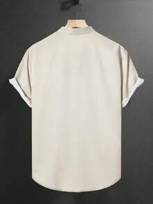 Manfinity CasualCool Áo sơ mi nam tay ngắn, in họa tiết, cài một hàng khuy, kiểu dáng thường ngày, thời trang nam, quần áo nam, áo sơ mi nam. - Nhiều màu - Xem 2