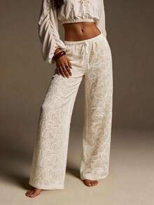 Athîral Women's Casual Lace-Up Pants For Daily Wear & Vacation - Beige - View 1