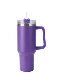 1 pieza Botella de agua deportiva de acero inoxidable de doble pared con aislamiento al vacío de 1200ML, para uso en exteriores/automóvil, con 1 pajita de PP. Disponible por separado: cepillo para botellas, pajita, alfombrilla de silicona, tapa para pajita y accesorios de llavero a juego - Multicolor - Ver 11