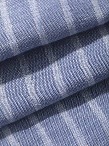 DAZY Áo sơ mi nữ dáng rộng, kẻ sọc, thắt eo, thích hợp cho mùa xuân và mùa hè, trang phục công sở, màu xanh dương. - Màu xanh lam - Xem 6