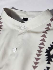 Manfinity CasualCool Áo sơ mi nam tay ngắn, in họa tiết, cài một hàng khuy, kiểu dáng thường ngày, thời trang nam, quần áo nam, áo sơ mi nam. - Nhiều màu - Xem 5