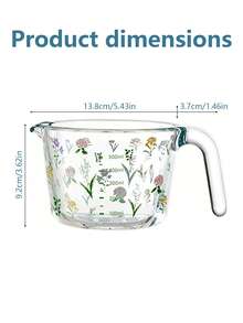 Cirelle 1 pieza Taza de medición de vidrio con escala, resistente a altas temperaturas, para cocina y hogar, tazón especial para huevos, taza de filtro de gran capacidad - Multicolor - Ver 4