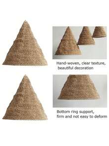 1/3 PiecesBohemian Hand-Woven Hemp Rope Lampshade – Decorative Pendant For Home & Restaurant Decor - Brown - View 5