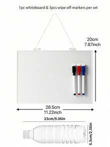 1 bảng trắng xóa khô khổ A4 có dây treo tường, bảng trắng xóa khô nhỏ, bảng trắng treo tường kèm 3 bút dạ từ tính, bút xóa được cho trẻ em, viết tin nhắn có thể xóa được, vẽ, đồ dùng học tập và gia đình - Nhiều màu - Xem 9