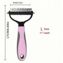 Pet Fur Cutter, Dog Grooming Shedding Tool, Double-Sided Pet Brush, Pet Supplies - Multicolor - View 11