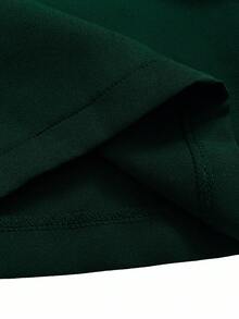 GlowEve CURVE Plus Size Casual Single-Breasted Notched Lapel Blazer Jacket, Autumn - Dark Green - View 5