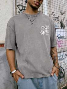 PAVTROS 夏季加大码男士休闲印花T恤 - 淺灰色 - 查看 3