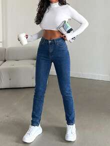 Cottnline Women Jeans - Blue - View 2