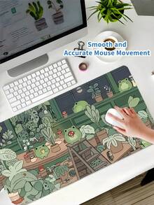 1PC Extra Large Mouse Pad Frog Family Design Gaming Desk Pad Big Keyboard Mat Washable Rubber Non Slip Base Stitched Edges Multi Size Available Computer Keyboard Pad Laptop Pad Desk Protector Office Study Mat Gift Choice - Little Frog Family - View 3