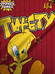 LOONEY TUNES X SHEIN Áo thun nữ tay ngắn cổ tròn in hình hoạt hình, kiểu dáng thường ngày. - trắng - Xem 6