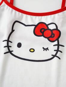 HELLO KITTY AND FRIENDS | SHEIN 女士卡通印花吊带文胸套装 - 紅白色 - 查看 6