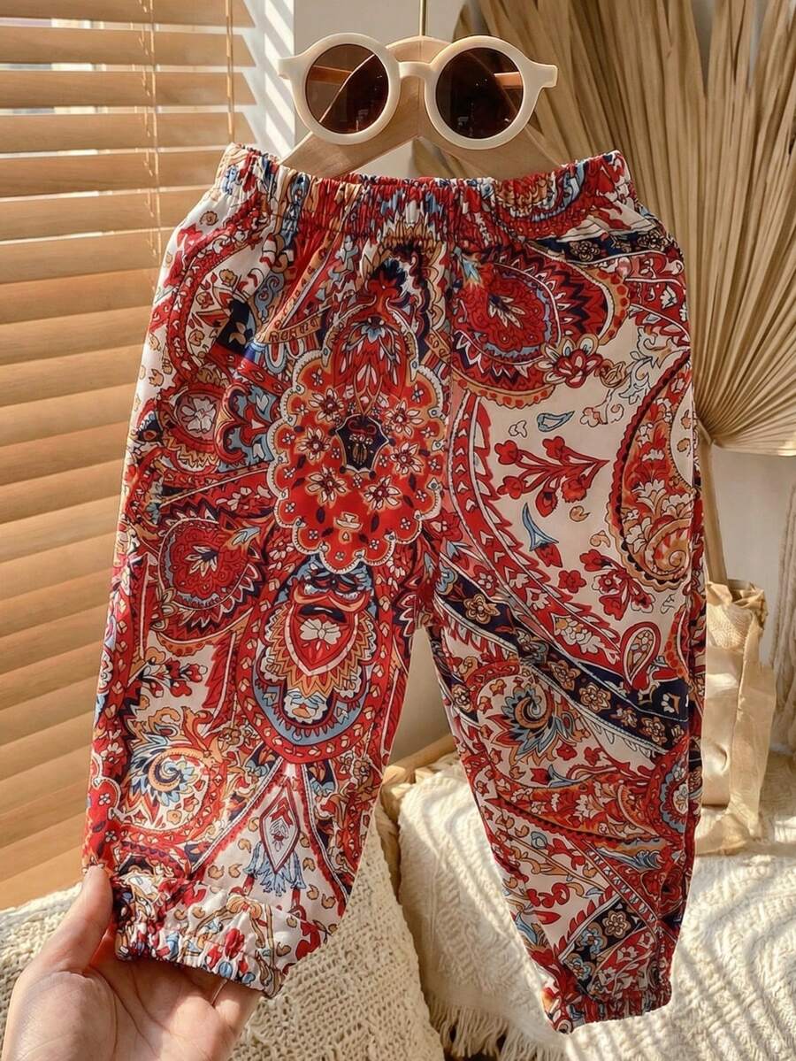 SHEIN Playful Pals Quần jogger cạp chun dáng rộng cho bé gái, thích hợp mặc hàng ngày, đi nghỉ mát và du lịch. - Nhiều màu - Xem 1