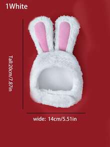 1/2 猫狗耳朵，毛茸茸的兔子帽带耳朵，可爱的复活节派对角色扮演宠物头饰配件 - 彩色 - 查看 12