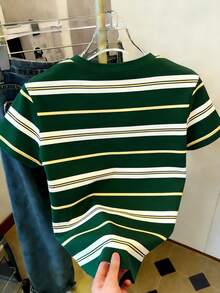 Resyla Women's Striped Casual Versatile Round Neck Short Sleeve T-Shirt - Multicolor - View 2