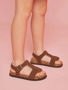 Mini mi Sandal Anak ComfortLite dengan Alas Kaki Lembut dan Tali Gesper - Coffee Brown - View 4