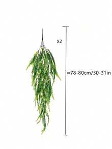 2束逼真的人造抗紫外线花束，人造植物，适用于家居走廊、花园、庭院、餐桌、客厅、婚礼派对装饰，人造装饰花，情人节，春季，人造藤蔓，墙面悬挂人造藤蔓，人造花，婚礼派对装饰人造植物，情人节 - 綠色 - 查看 11