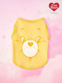 Care Bears X PETSIN 1件可爱心形小熊卡通图案宠物背心，黄绿色小熊脸数码印花，透气亲肤宠物服装 - 彩色 - 查看 16
