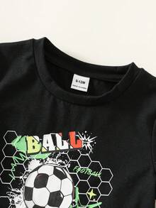 SHEIN Set de 2 piezas de camiseta y pantalones cortos deportivos informales con estampado de teñido anudado para bebé niño, adecuado para primavera y verano - Multicolor - Ver 6