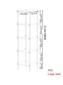 Transparent Bookshelf With 4-5 Layers Of Home Standing Independent Corner Storage Shelves Suitable For Living Rooms, Bedrooms, Bathrooms, And Small Space Display Shelves - Multicolor - View 9