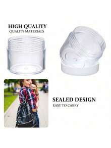 10 st. runda kosmetikabehållare i plast med lock, lämpliga för vätskor, kräm och provförpackningar - Vitt - Visa 7