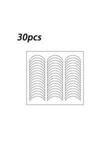 6 Sheets (288 Pcs) French Nail Art Stickers With Wavy Round Patterns, Modeling Stencils For Nail Polish & Glitter Application, Perfect For Creating Clean French Manicures Without Smudging Or Overflow - Multicolor - View 13