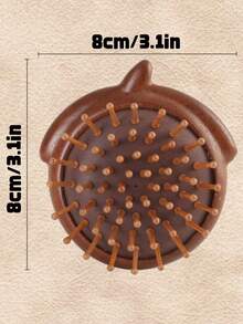 Madebyblanc 1PC Sandalwood Air Cushion Hair Brush Detangling Volumizing Scalp Massager Anti Static Smoothing Frizz Control Round Tip Bristles Follicle Stimulation Portable Travel Size Home Salon Daily Use Women Men Grooming Essentials Relaxation Tool - Multicolor - View 7