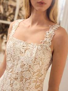 MOTF PREMIUM WOMEN'S LACE DRESS IN WHITE, SUITABLE FOR DATES AND VACATIONS, SPRING/SUMMER - White - View 3