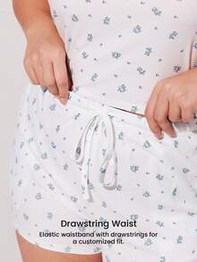 LUVLETTE Cloud Soft 夏季轻盈日常百搭加大码睡衣套装 - 蕾丝花边吊带背心和短裤，S码，居家休闲两相宜 - 白色 - 查看 7