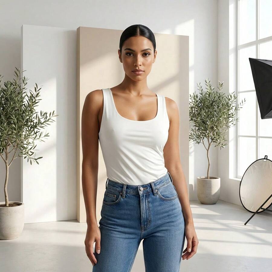 Body liso de tirantes - Blanco - Ver 1