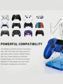 Suporte universal de dupla camada para fone de ouvido e controle de jogos, em plástico resistente, preto, para mesa, organizador de periféricos, economiza espaço, ideal para casa, escritório e jogos. - Multicolorido - Ver 6