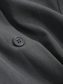 Livesso 短袖休闲女士西装外套，秋季商务装 - 灰色 - 查看 5