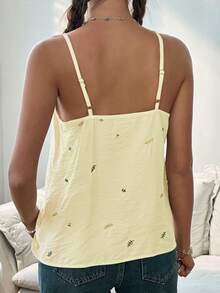EMERY ROSE 2026 Plus Size Women Casual Embroidered Camisole - Yellow - View 2