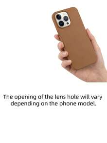 1 pieza Funda de teléfono de acabado mate de lujo VOUVI en color marrón, compatible con iPhone 17/16/15/14/13/12/11 Pro Max; Funda protectora minimalista y de negocios, compatible con iPhone 17/Air/16/15/14 Plus; Nuevas fundas protectoras y accesorios para teléfonos - Marrón claro - Ver 9