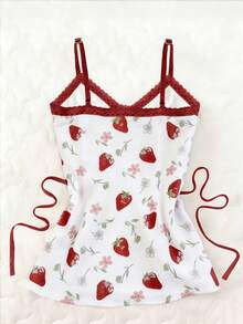 Glimmora Women's Strawberry & Floral Print Fashion Camisole - Multicolor - View 2