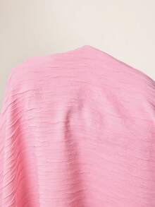 MaterniWear 孕妇夏季休闲度假纯色纹理面料泡泡袖系带腰部哺乳连衣裙 - 粉色 - 查看 4