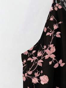 EMERY ROSE 大码女式印花蕾丝拼接休闲百搭日常吊带背心 - 彩色 - 查看 3